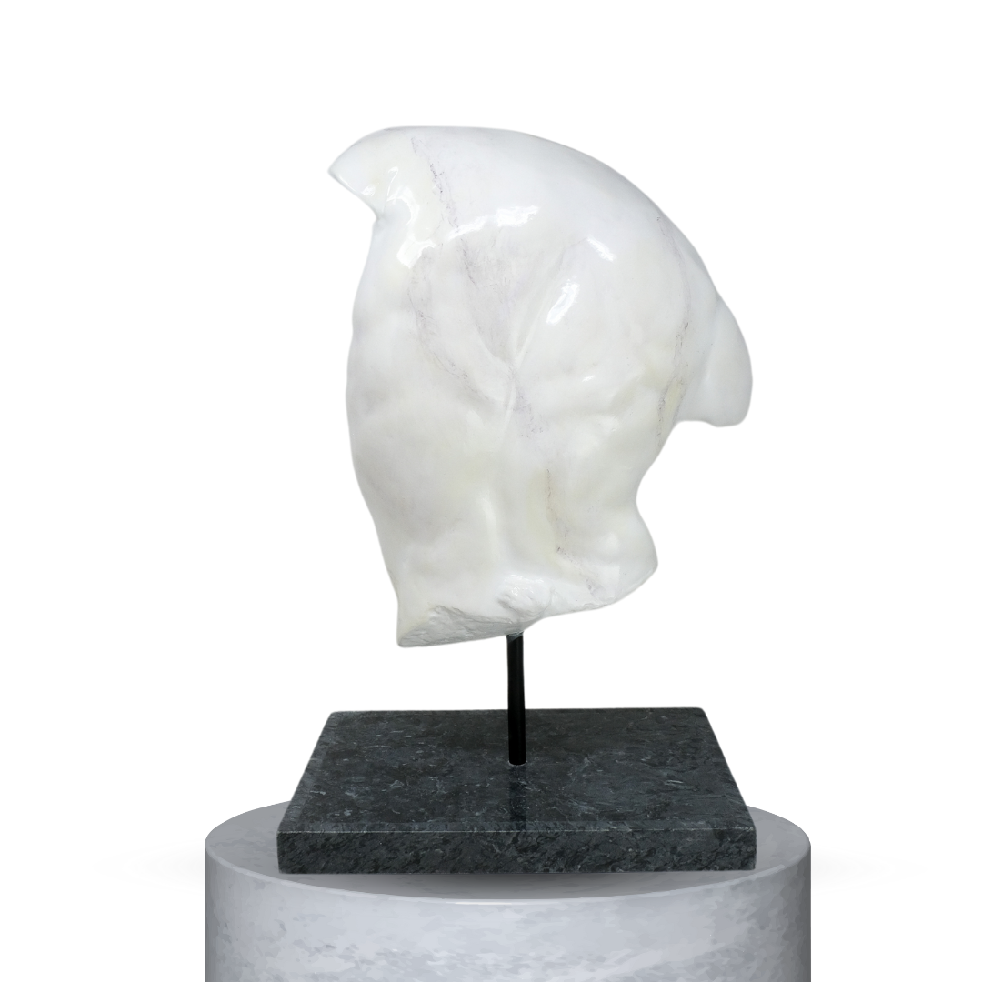 TORSO GADDI EFFETTO MARMO CON BASE IN MARMO GRIGIO IMPERIALE