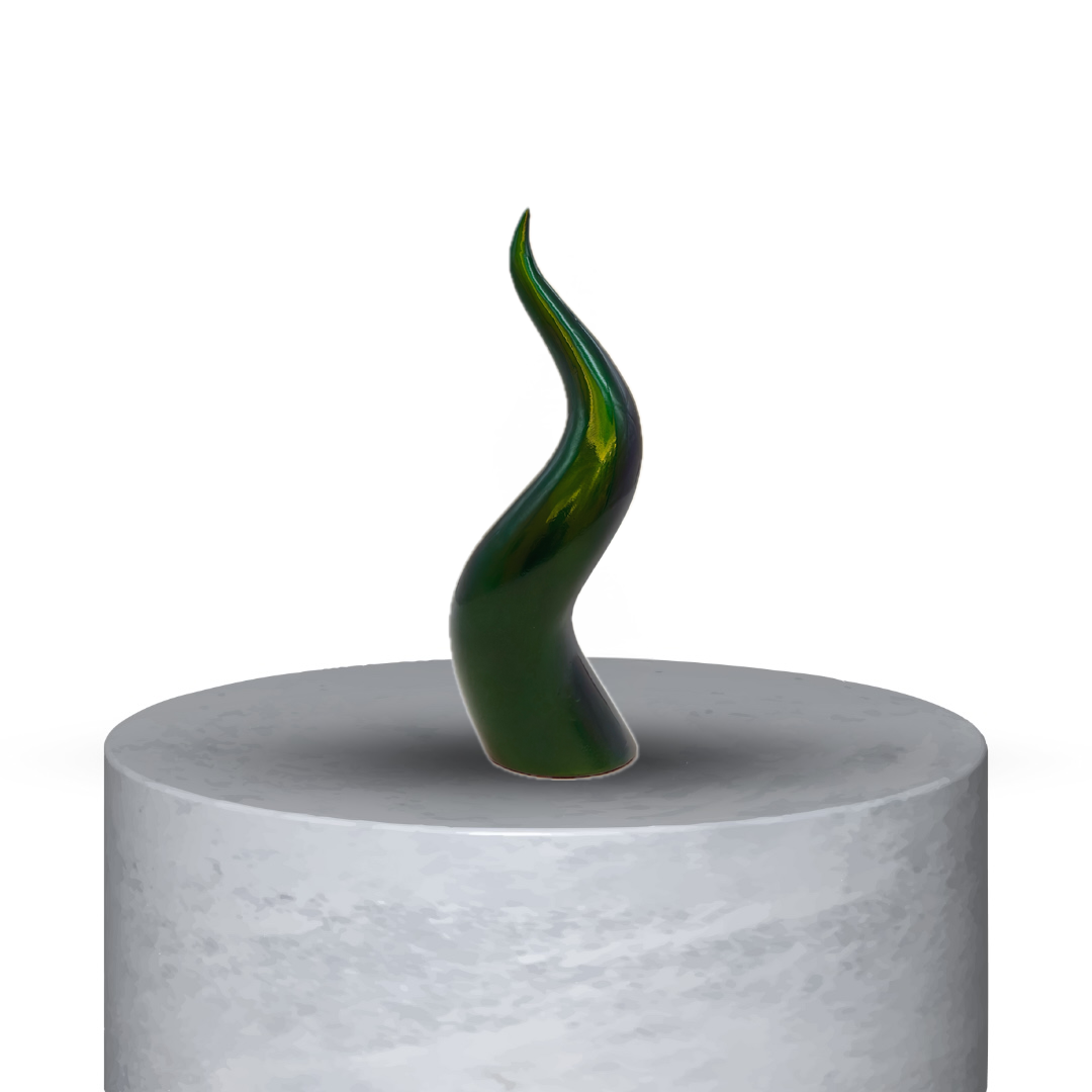 CORNO NAPOLETANO SMALL - VERDE SMERALDO EFFETTO CROMO