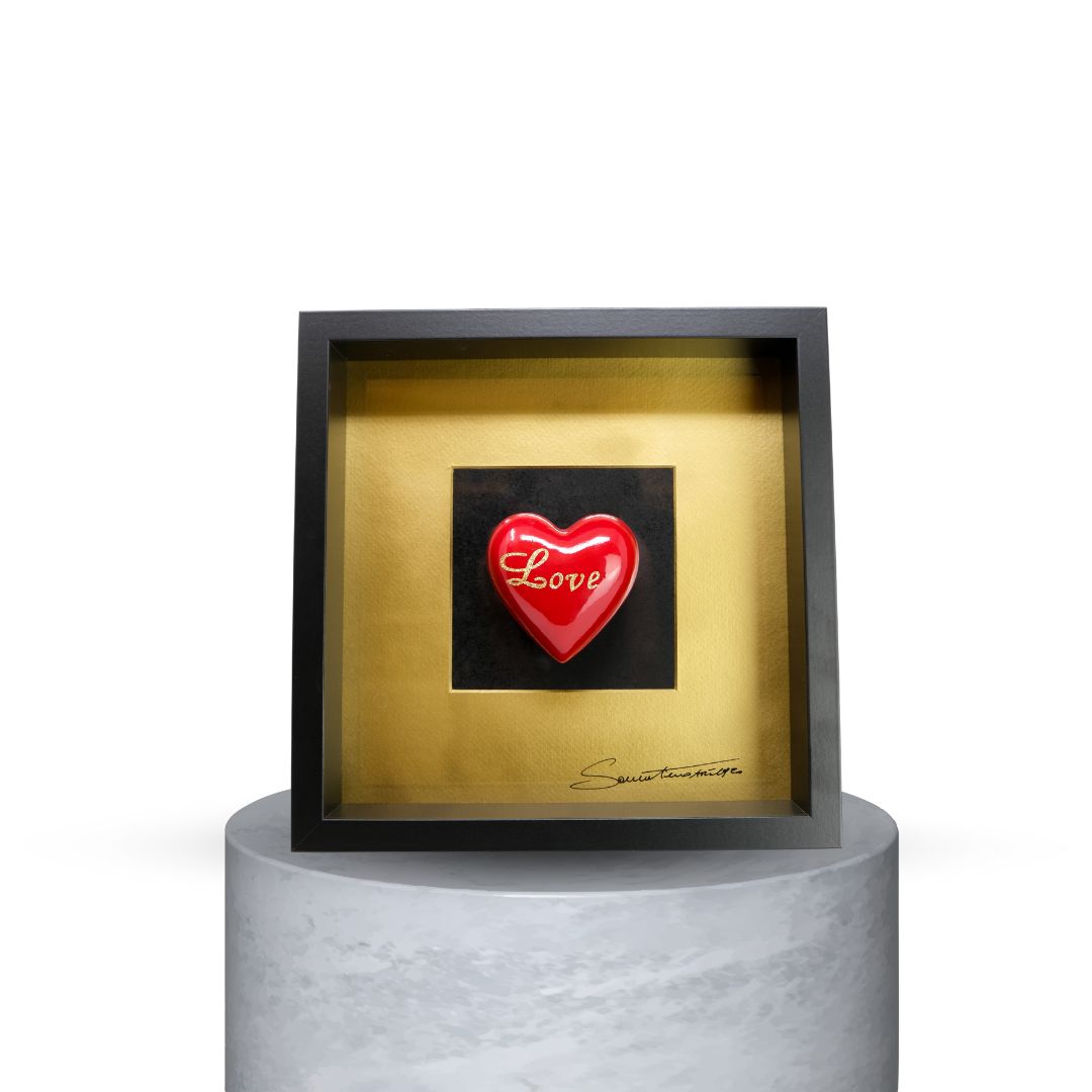 QUADRO CUORE ROSSO CON SCRITTA "LOVE"