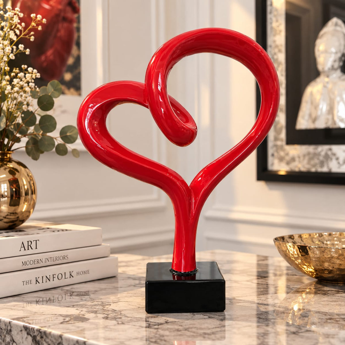 CUORE INTRECCIATO -ROSSO- LUCIDO