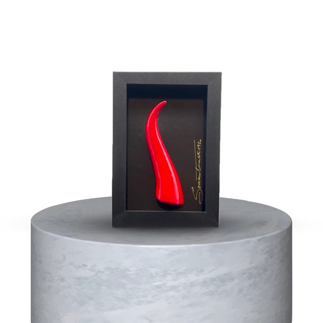 QUADRO CORNO NAPOLETANO SMALL - ROSSO LUCIDO