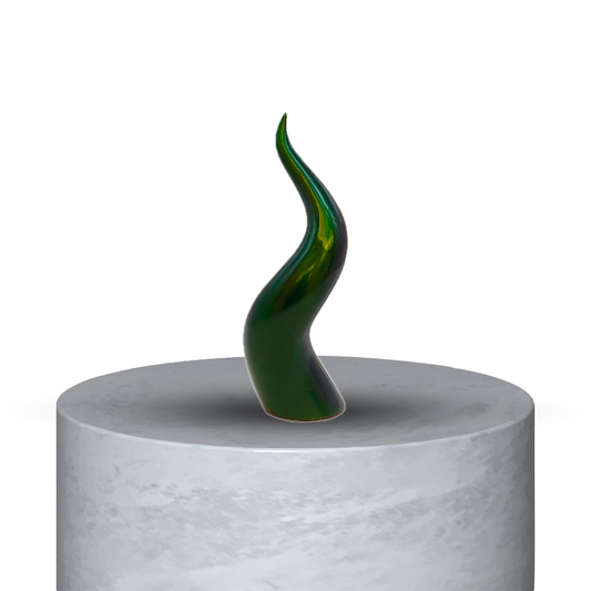 CORNO NAPOLETANO SMALL - VERDE SMERALDO EFFETTO CROMO