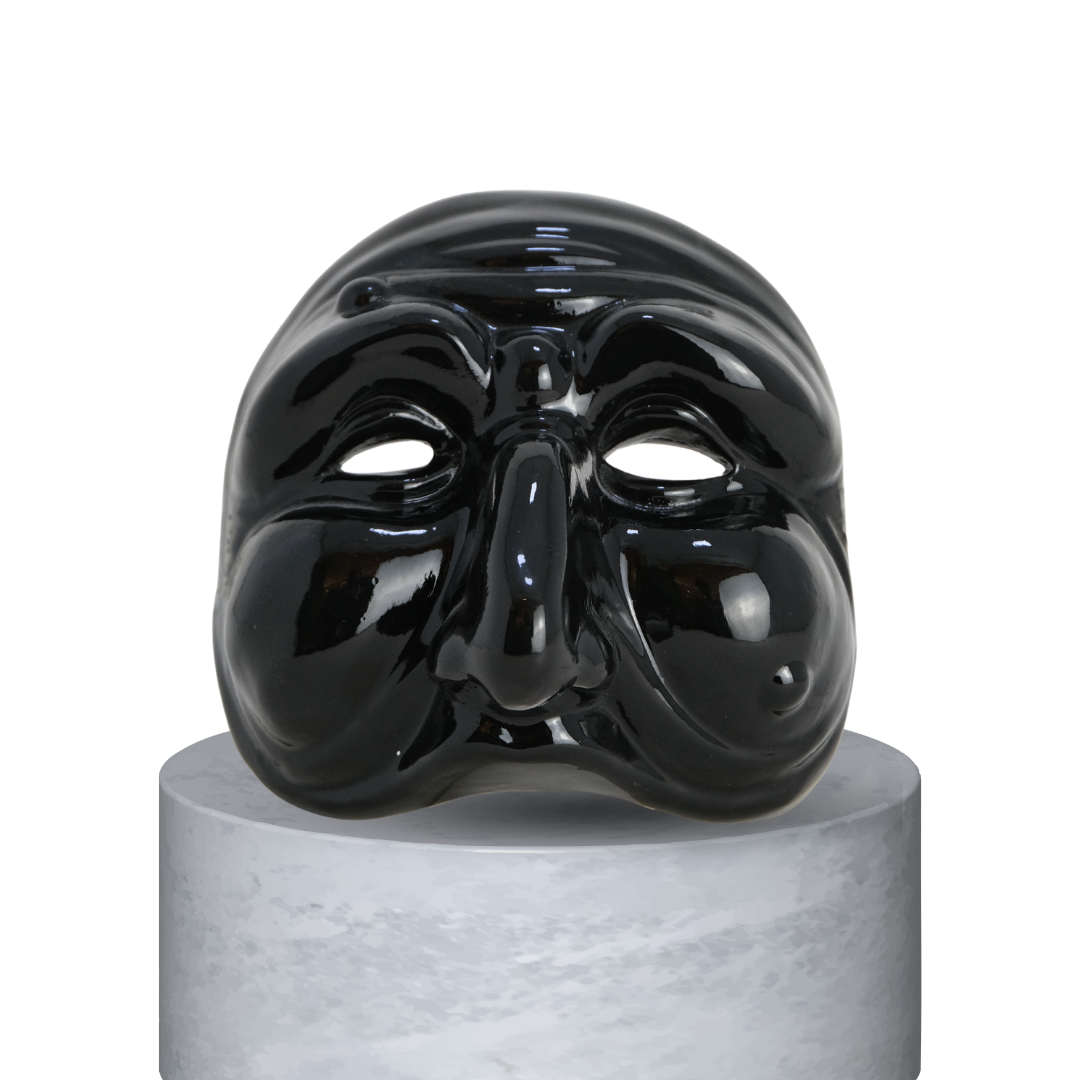 MASCHERA DI PULCINELLA BIG - NERO LUCIDO