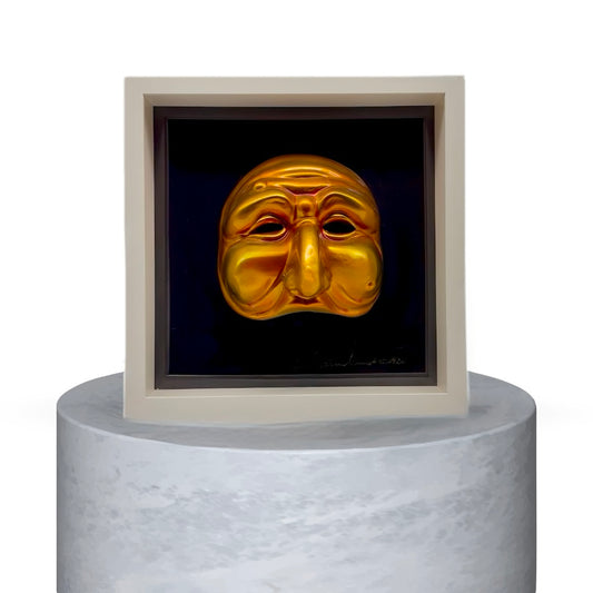 QUADRO PULCINELLA- GIALLO ORO EFFETTO CROMO