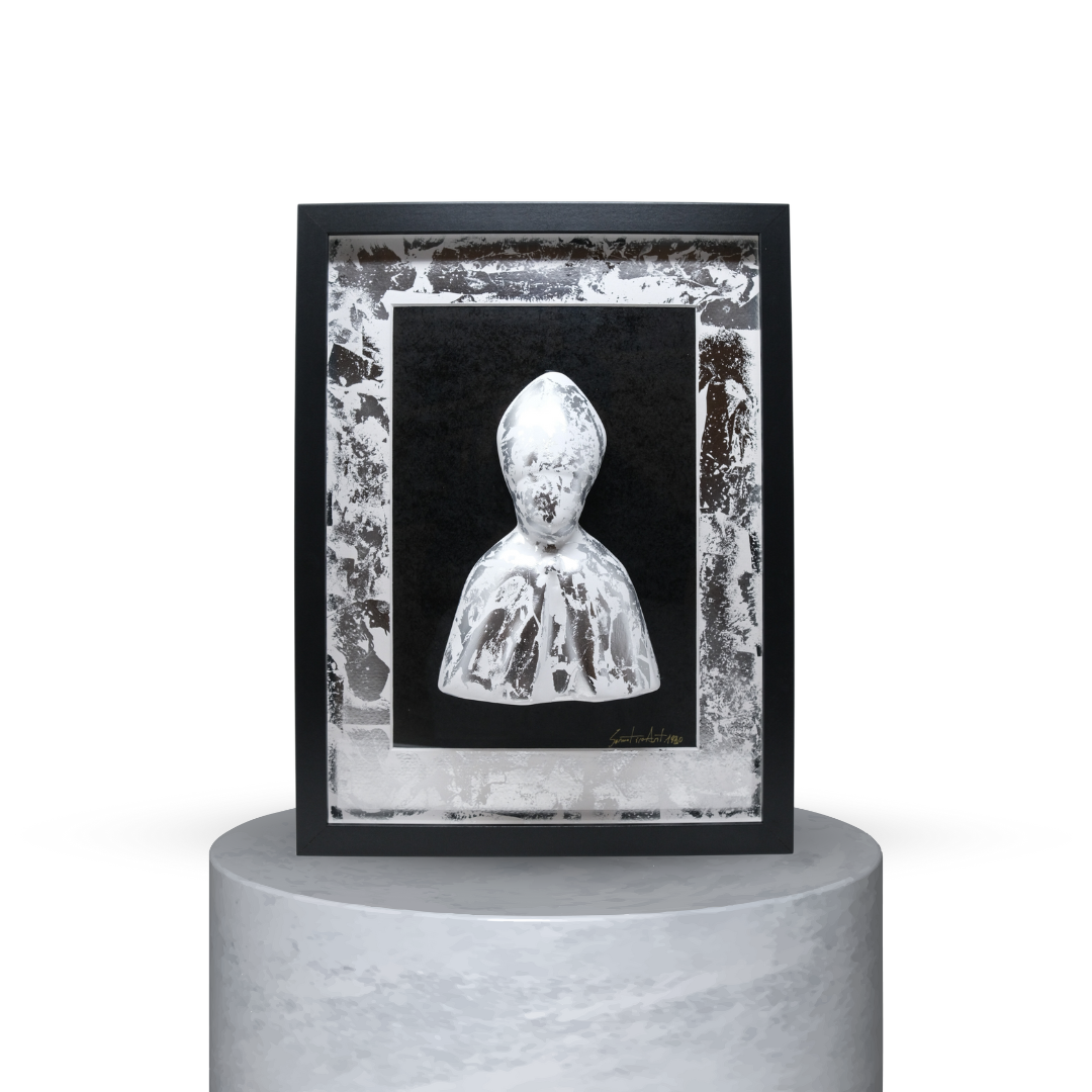 QUADRO PATRONO BIANCO/NERO ARGENTO GRAFFIATO