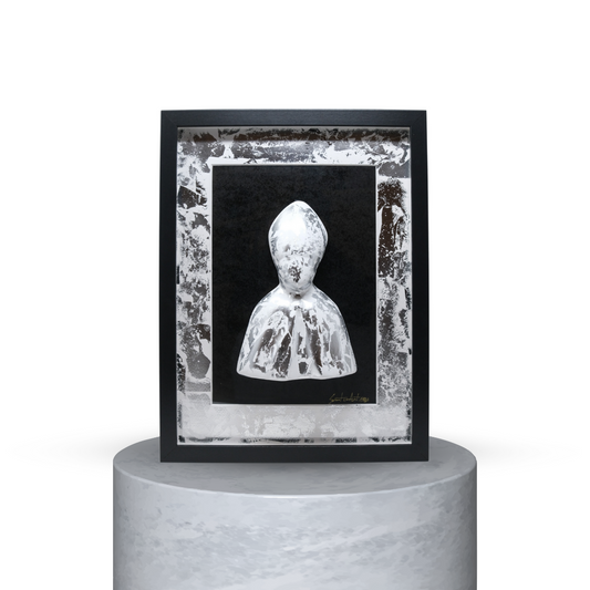 QUADRO PATRONO BIANCO/NERO ARGENTO GRAFFIATO