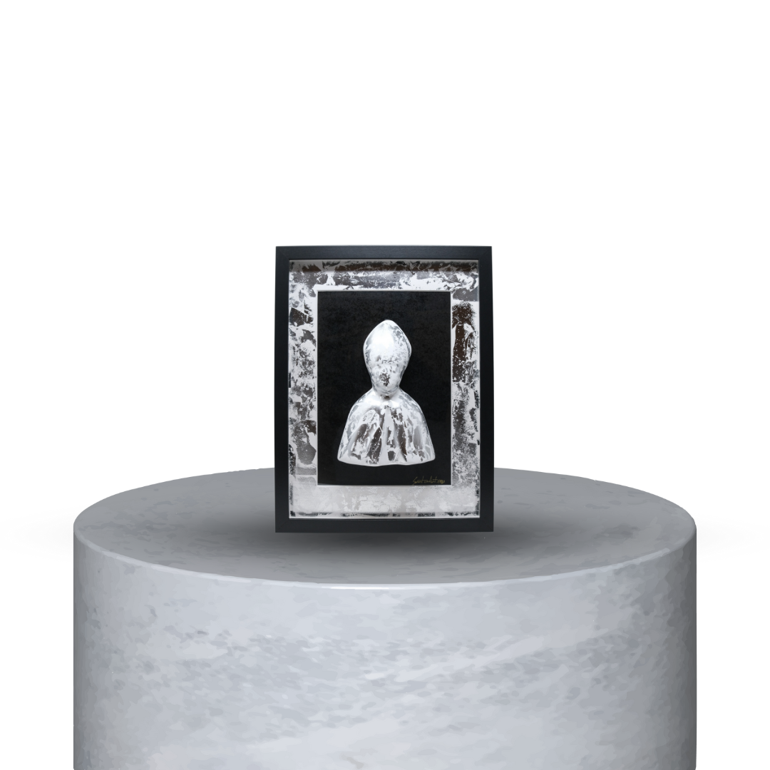 QUADRO PATRONO BIANCO/NERO ARGENTO GRAFFIATO SMALL