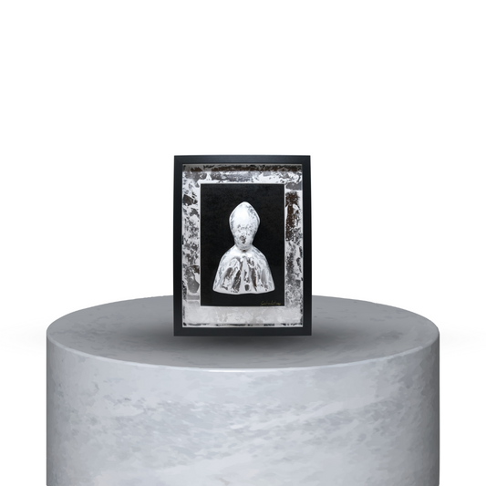 QUADRO PATRONO BIANCO/NERO ARGENTO GRAFFIATO SMALL