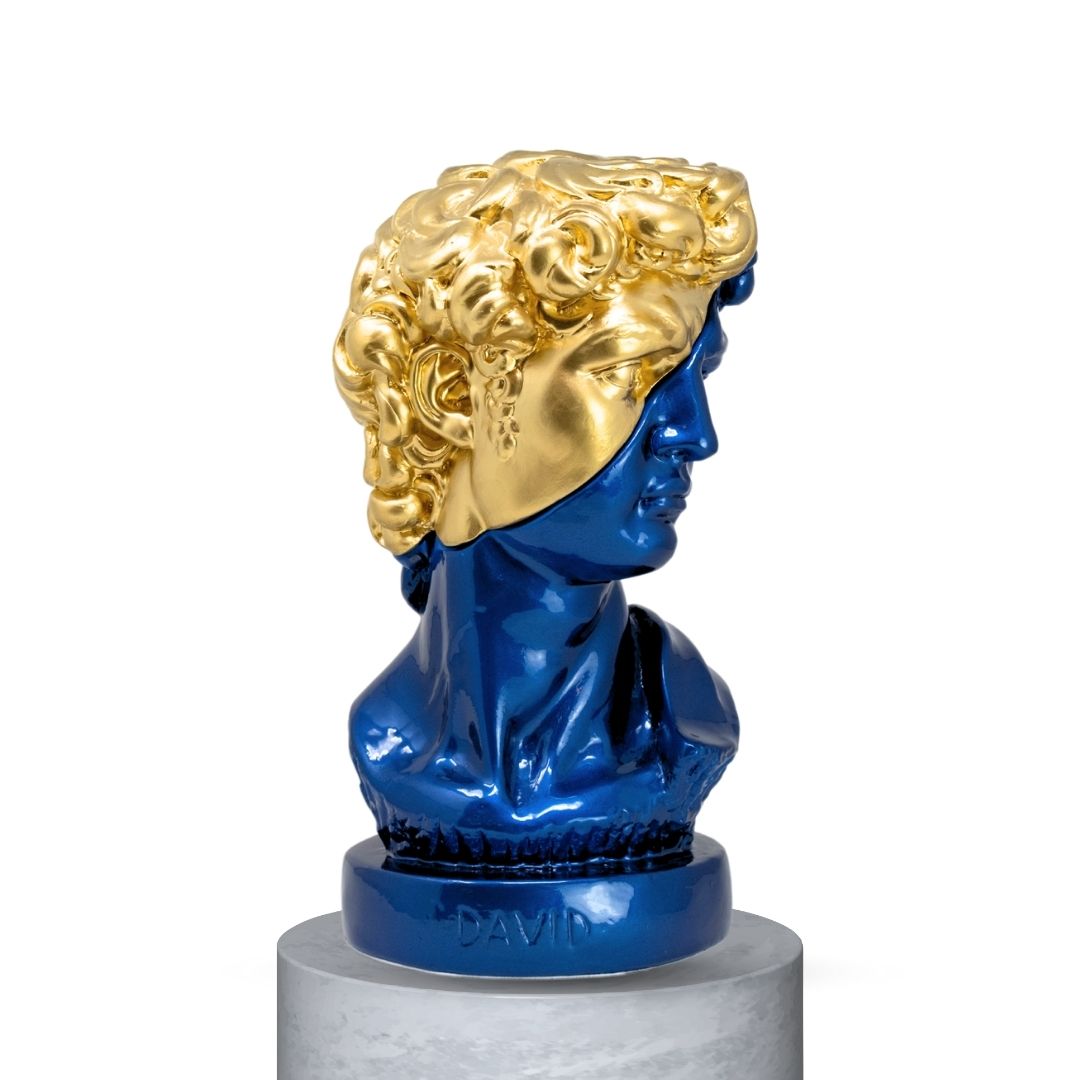 DAVID HALF FACE - BLU RAL 5026 METALLIZZATO/GOLD