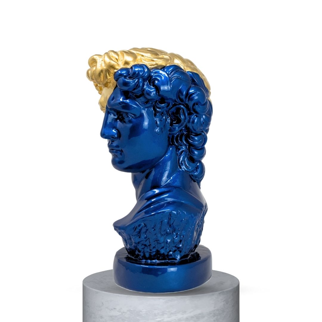 DAVID HALF FACE - BLU RAL 5026 METALLIZZATO/GOLD