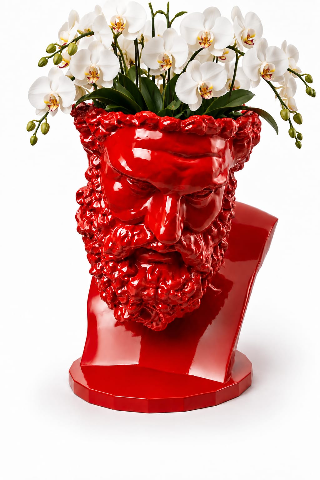 VASO SCULTURA ERCOLE FARNESE ROSSO CORSA LUCIDO RAL 120