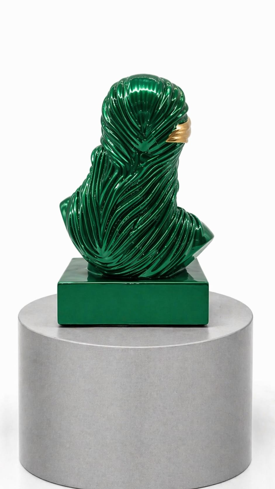 DEA BENDATA VERDE SMERALDO & ORO EFFETTO CROMO