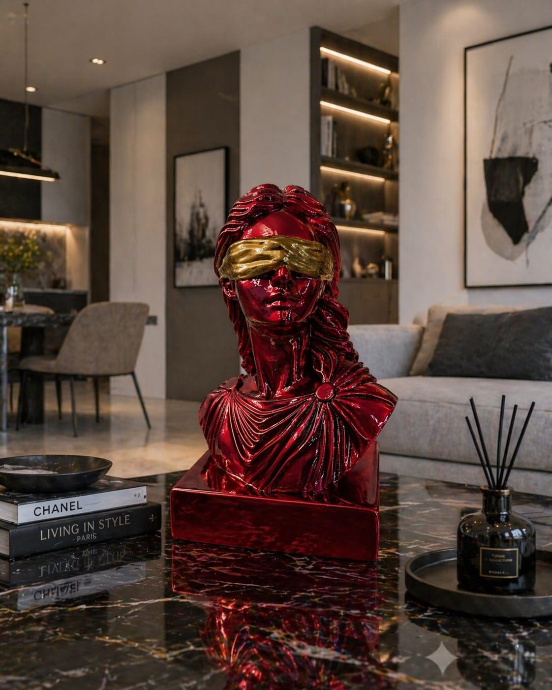 DEA BENDATA ROSSO RUBINO EFFETTO CROMO