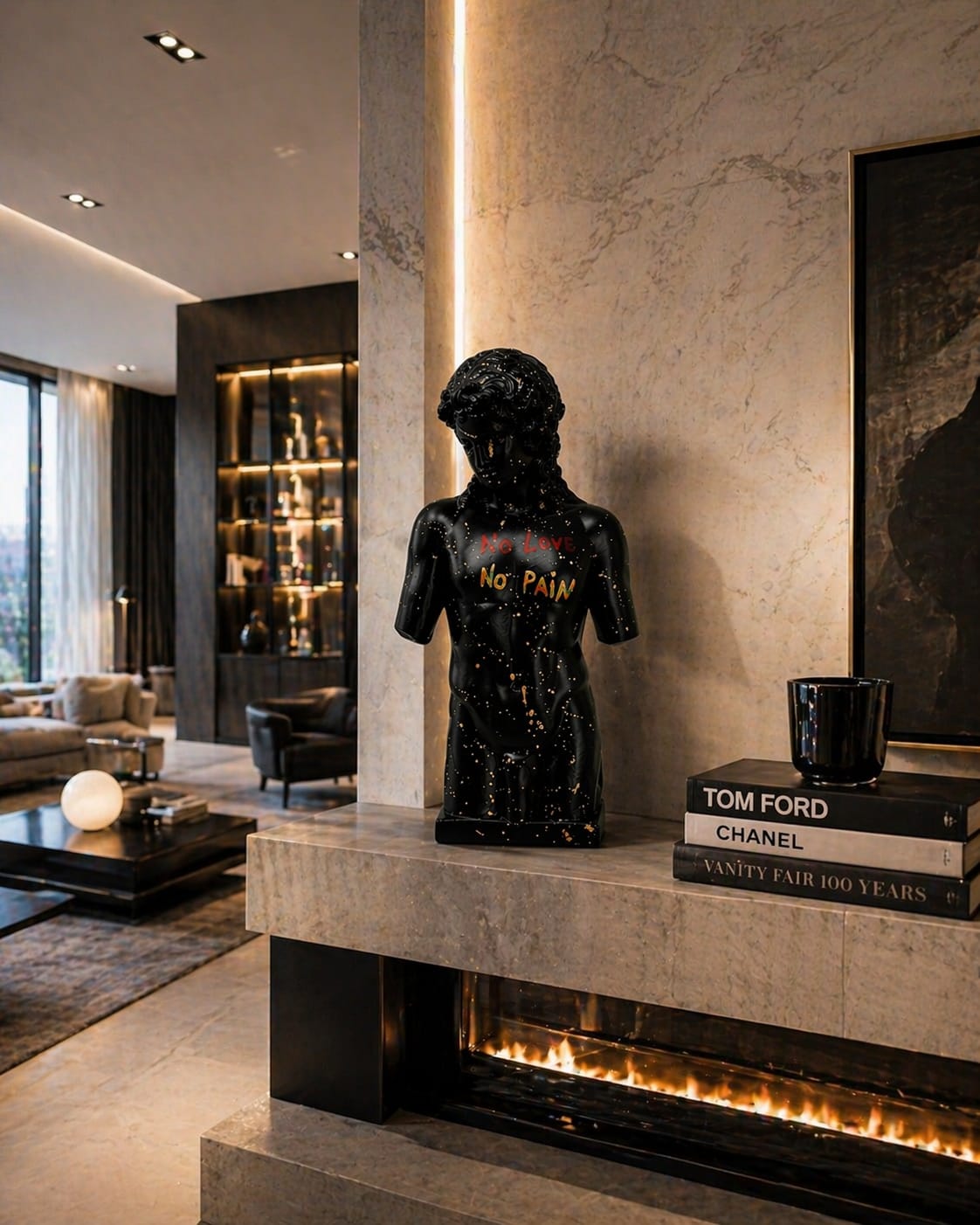 EROS POP ART - MEZZO BUSTO - NERO OPACO/GOLD