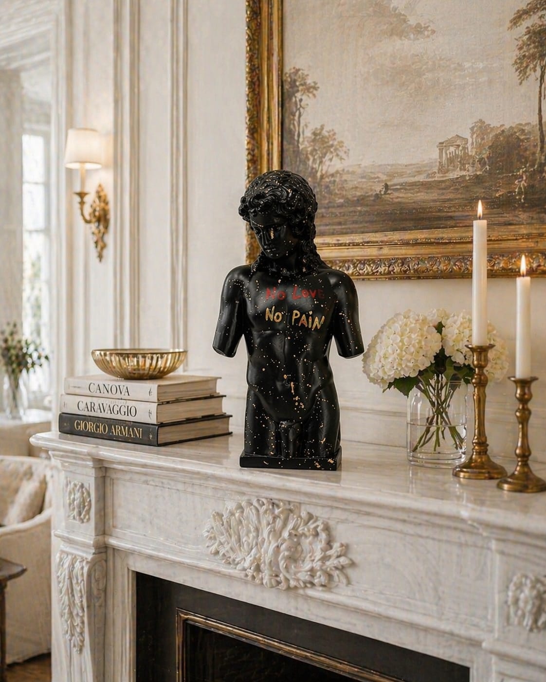 EROS POP ART - MEZZO BUSTO - NERO OPACO/GOLD