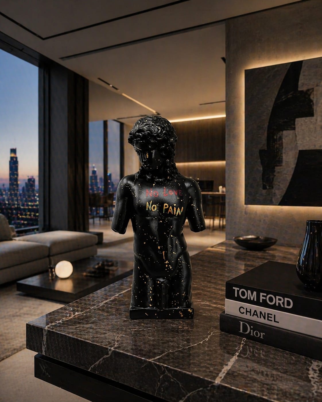 EROS POP ART - MEZZO BUSTO - NERO OPACO/GOLD