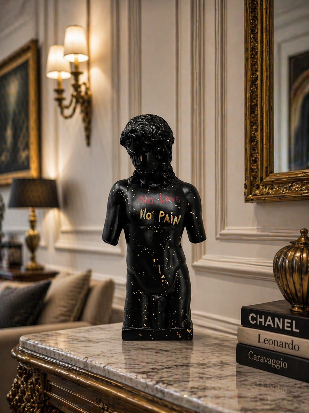 EROS POP ART - MEZZO BUSTO - NERO OPACO/GOLD