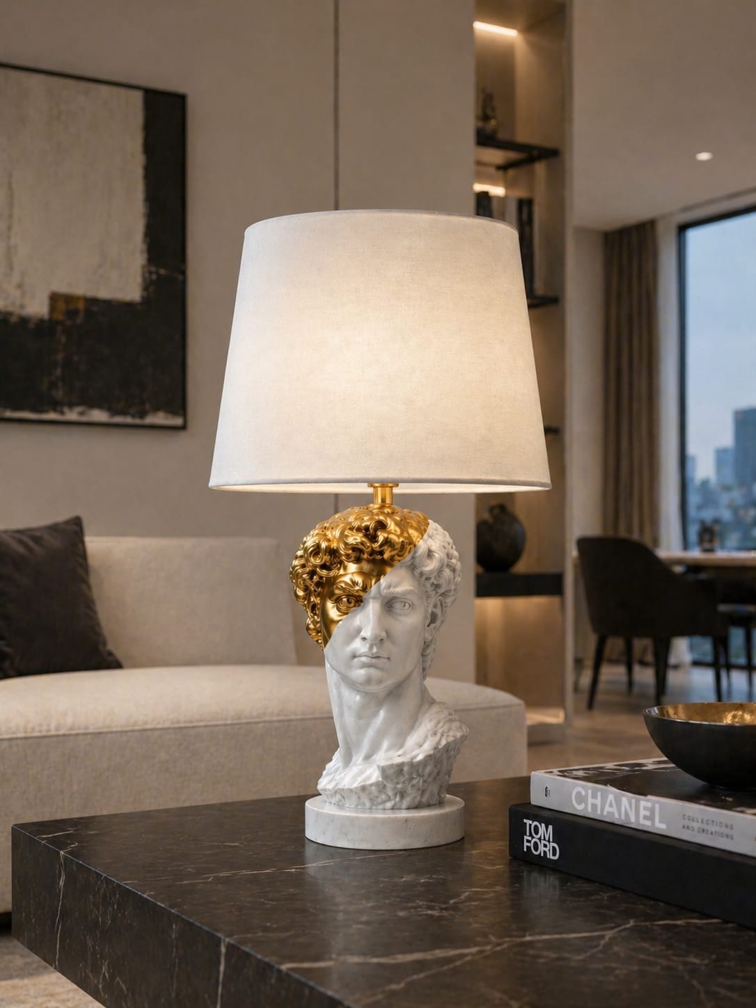 DAVID HALF FACE - BIANCO/GOLD CON PARALUME