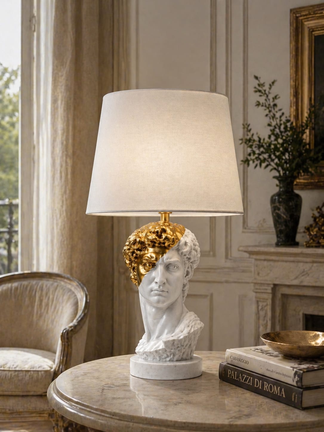 DAVID HALF FACE - BIANCO/GOLD CON PARALUME