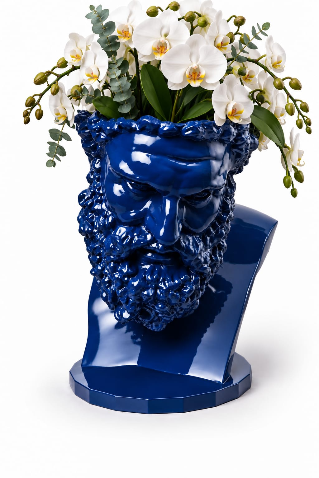 VASO SCULTURA ERCOLE FARNESE BLU' COBALTO RAL 5013