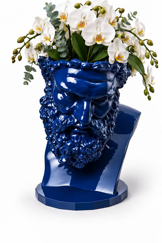VASO SCULTURA ERCOLE FARNESE BLU' COBALTO RAL 5013