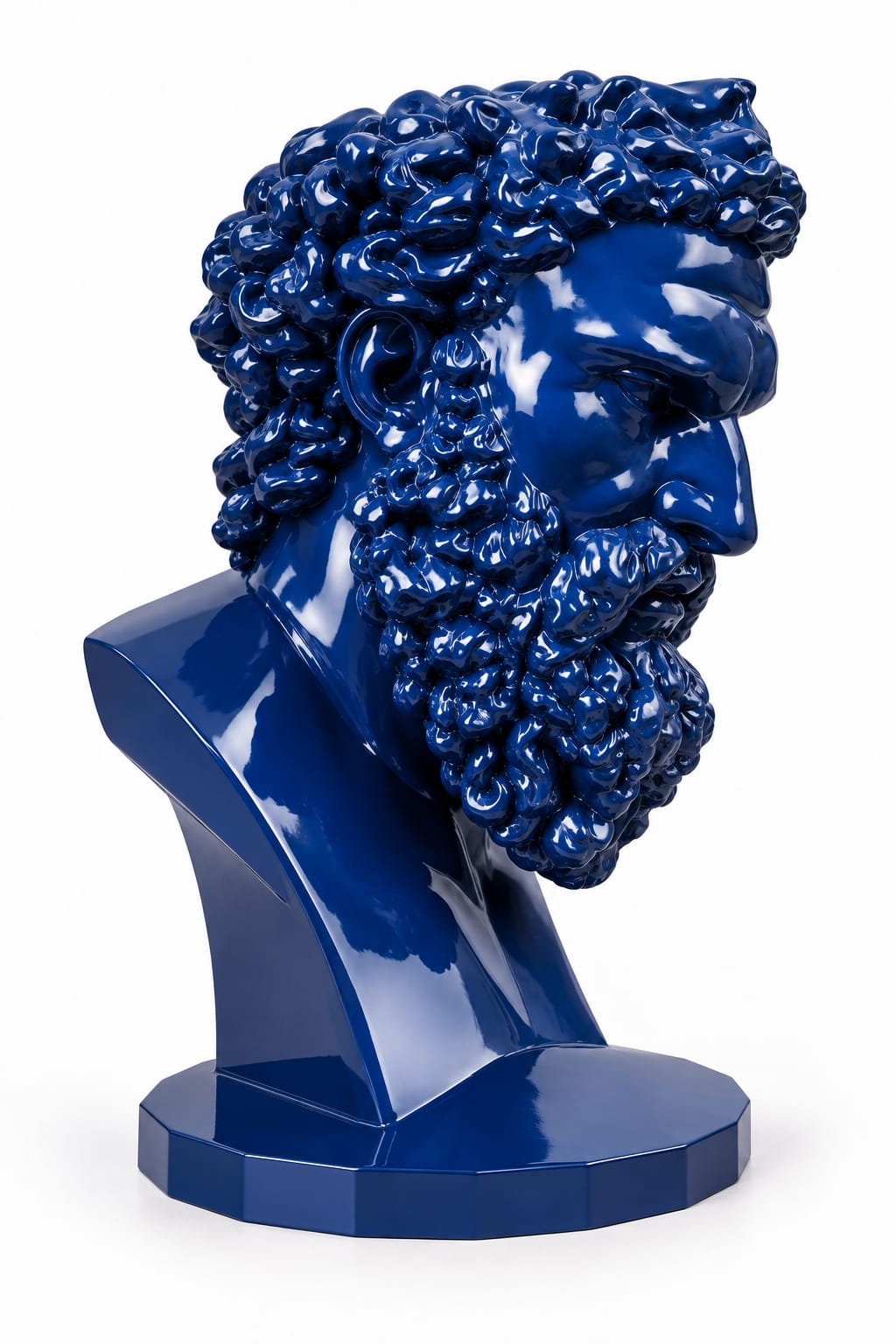 VASO SCULTURA ERCOLE FARNESE BLU' COBALTO RAL 5013