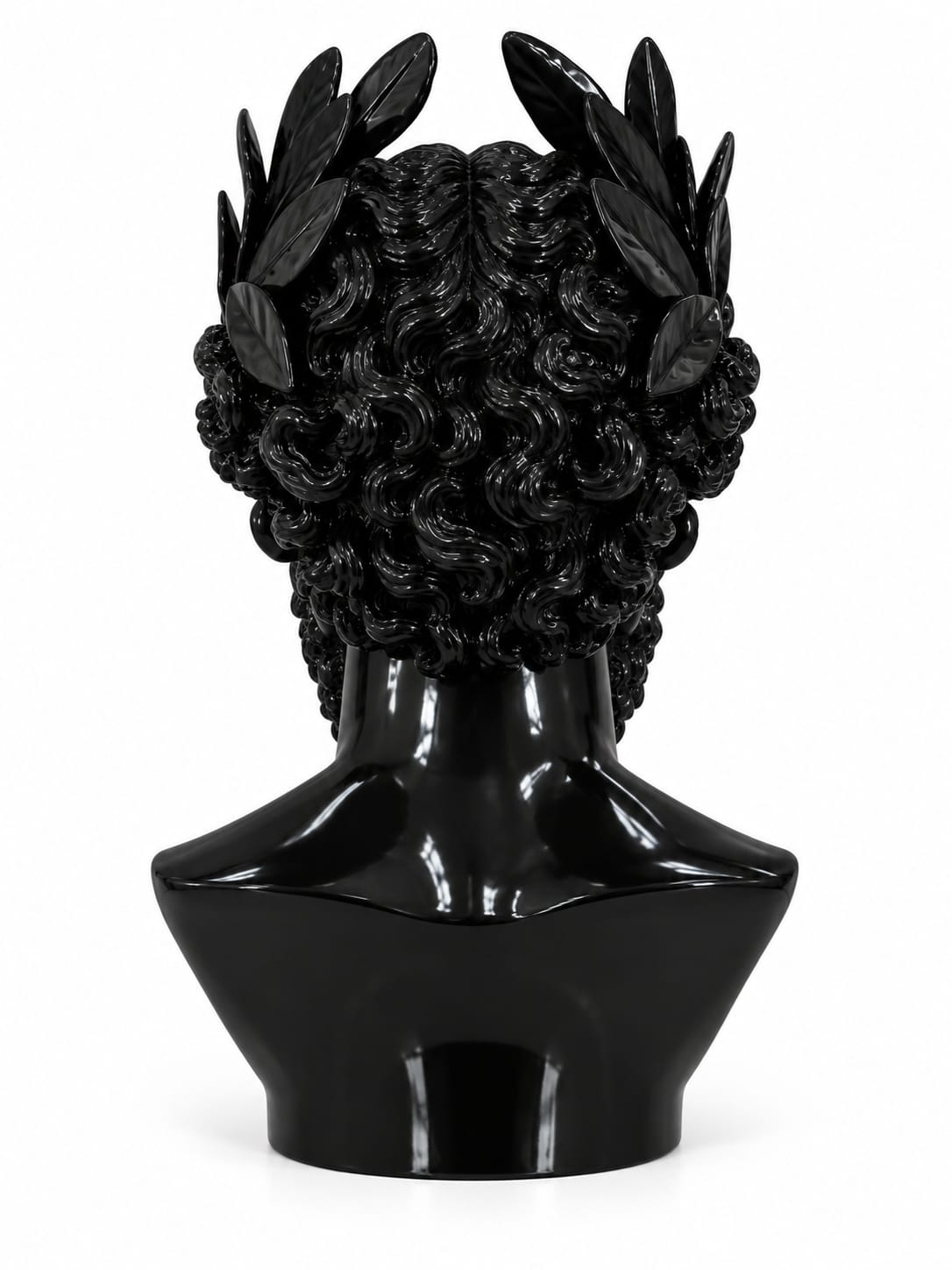 VASO SCULTURA ZEUS NERO LUCIDO
