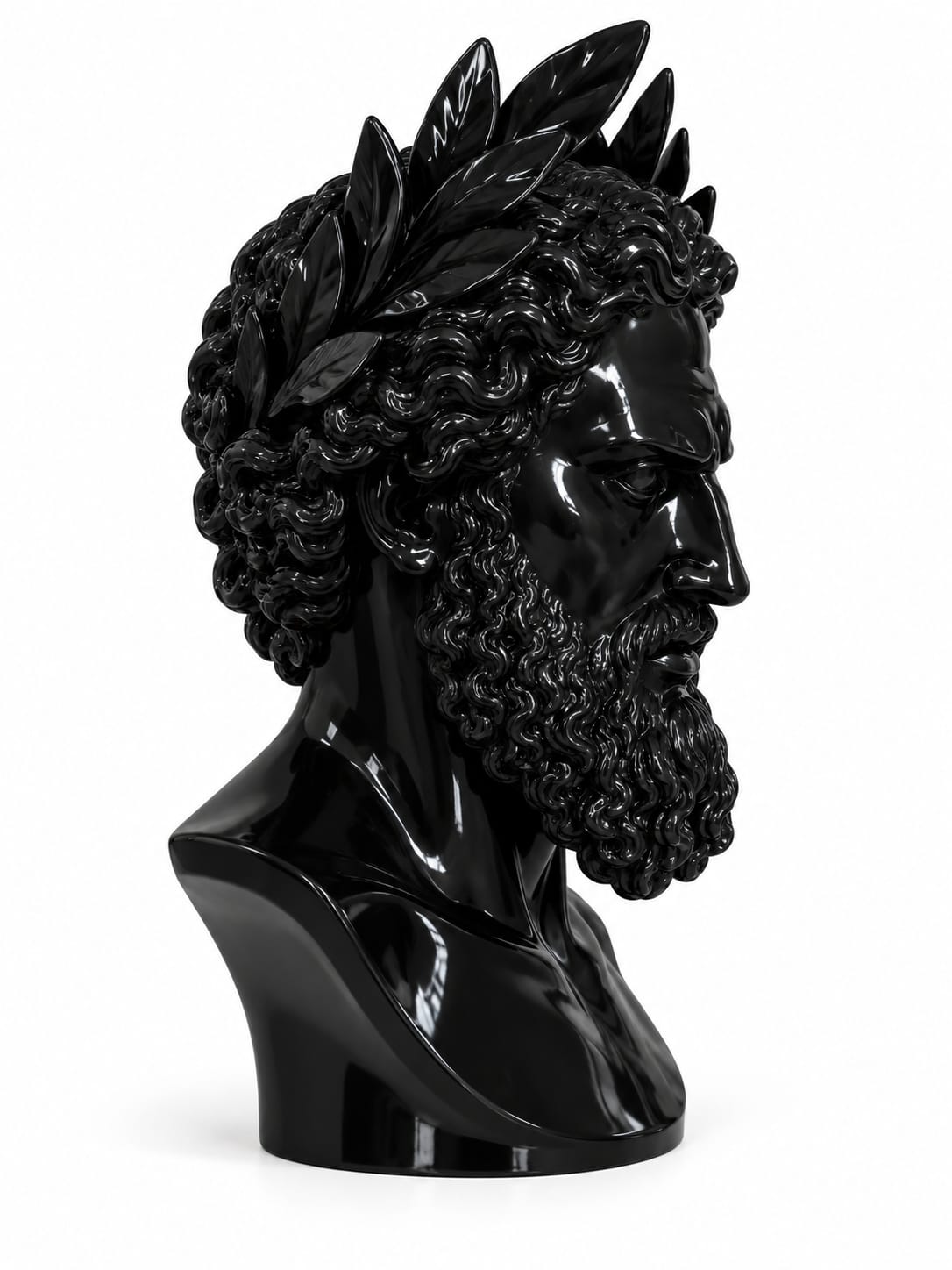 VASO SCULTURA ZEUS NERO LUCIDO