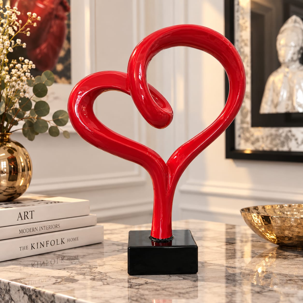 CUORE INTRECCIATO -ROSSO- LUCIDO