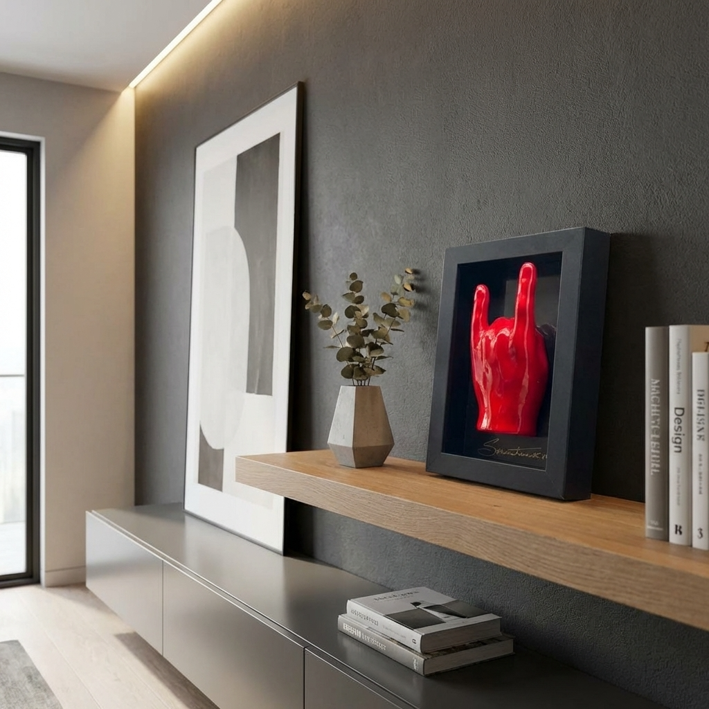 QUADRO CORNA PORTAFORTUNA ROSSO LUCIDO