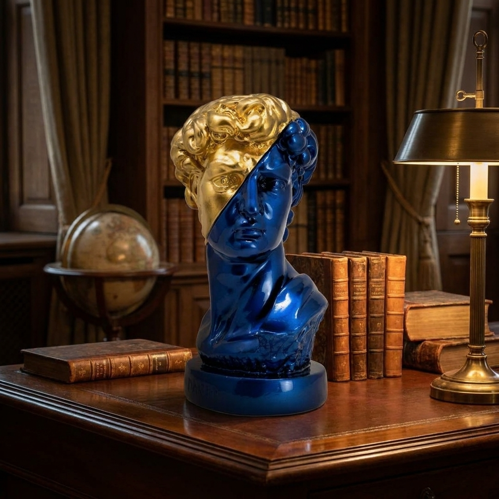 DAVID HALF FACE - BLU RAL 5026 METALLIZZATO/GOLD