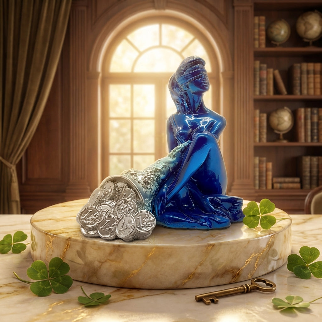 LA DEA BENDATA - BLU ELETTRICO EFFETTO CROMO E ARGENTO