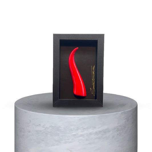 QUADRO CORNO NAPOLETANO SMALL - ROSSO LUCIDO